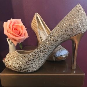 Audrey Brooke Gold Quillan Heels